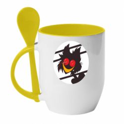Чашка с ложкой Hazbin hotel Alastor - PrintSalon