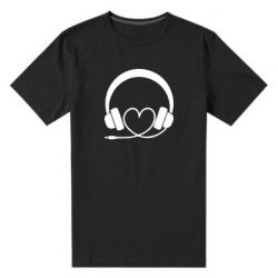 Мужская футболка премиум Headphones and heart - PrintSalon