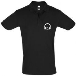 Мужское поло Headphones and heart - PrintSalon