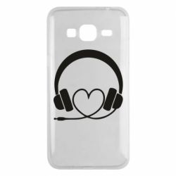 Чехол для Samsung J3 2016 Headphones and heart - PrintSalon
