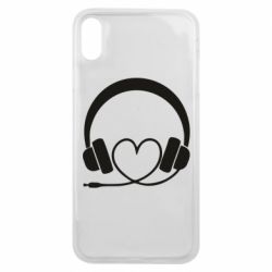 Чехол для iPhone Xs Max Headphones and heart - PrintSalon