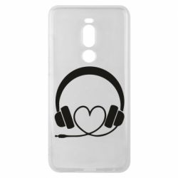 Чехол для Meizu Note 8 Headphones and heart - PrintSalon