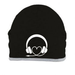 Шапка Headphones and heart - PrintSalon