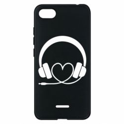 Чехол для Xiaomi Redmi 6A Headphones and heart - PrintSalon