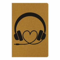 Блокнот с принто Headphones and heart - PrintSalon