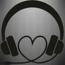 Наклейка Headphones and heart - PrintSalon