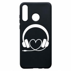 Чехол для Huawei P30 Lite Headphones and heart - PrintSalon