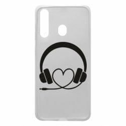 Чехол для Samsung A60 Headphones and heart - PrintSalon