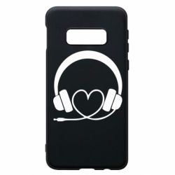 Чехол для Samsung S10e Headphones and heart - PrintSalon