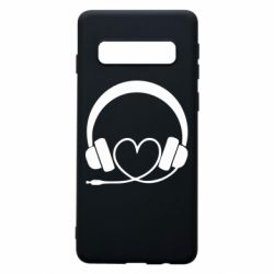 Чехол для Samsung S10 Headphones and heart - PrintSalon
