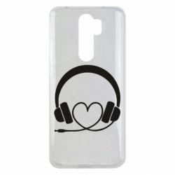 Чехол для Xiaomi Redmi Note 8 Pro Headphones and heart - PrintSalon