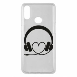 Чехол для Samsung A10s Headphones and heart - PrintSalon