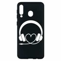 Чехол для Samsung M30 Headphones and heart - PrintSalon