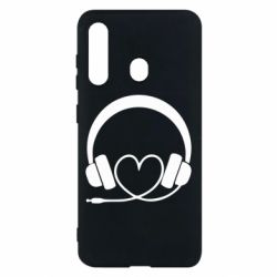 Чехол для Samsung M40 Headphones and heart - PrintSalon