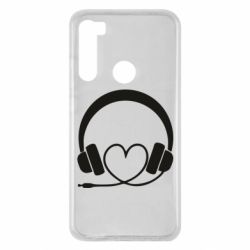 Чехол для Xiaomi Redmi Note 8 Headphones and heart - PrintSalon