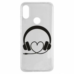 Чехол для Xiaomi Redmi Note 7 Headphones and heart - PrintSalon