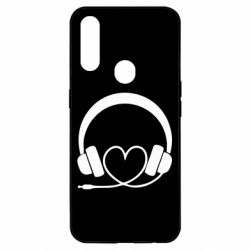 Чехол для Oppo A31 Headphones and heart - PrintSalon