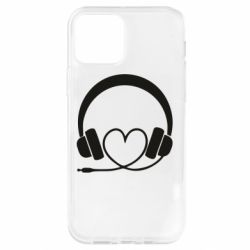 Чехол для iPhone 12 Headphones and heart - PrintSalon