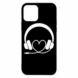 Чехол для iPhone 12 Pro Headphones and heart - PrintSalon