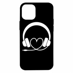 Чехол для iPhone 12 mini Headphones and heart - PrintSalon