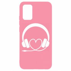 Чехол для Samsung A02s/M02s Headphones and heart - PrintSalon
