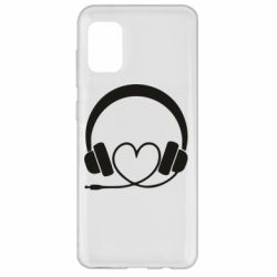 Чехол для Samsung A31 Headphones and heart - PrintSalon