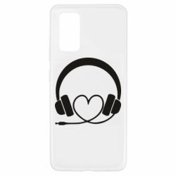 Чехол для Samsung A32 4G Headphones and heart - PrintSalon