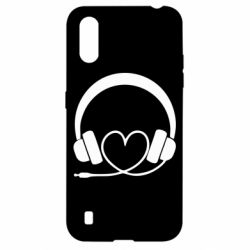 Чехол для Samsung A01/M01 Headphones and heart - PrintSalon
