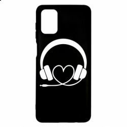 Чехол для Samsung M51 Headphones and heart - PrintSalon