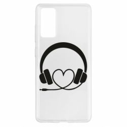 Чехол для Samsung S20 FE Headphones and heart - PrintSalon