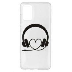 Чехол для Samsung S20+ Headphones and heart - PrintSalon