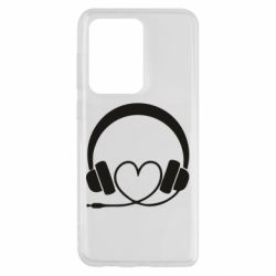 Чехол для Samsung S20 Ultra Headphones and heart - PrintSalon