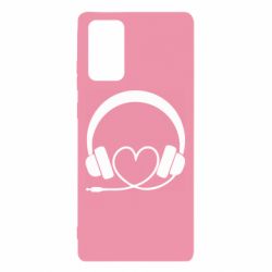 Чехол для Samsung Note 20 Headphones and heart - PrintSalon