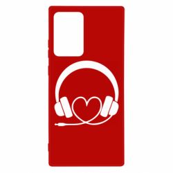 Чехол для Samsung Note 20 Ultra Headphones and heart - PrintSalon