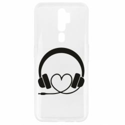 Чехол для Oppo A5/A9 2020 Headphones and heart - PrintSalon