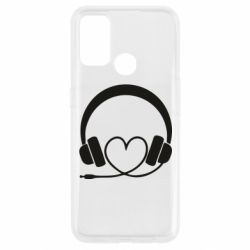 Чехол для Oppo A53/A32/A33 Headphones and heart - PrintSalon
