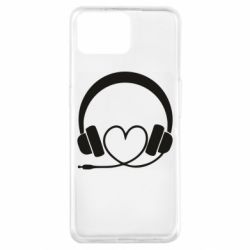 Чехол для Oppo A73 Headphones and heart - PrintSalon