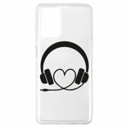 Чехол для Oppo A74 4G Headphones and heart - PrintSalon