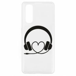 Чехол для Oppo Find X2 Headphones and heart - PrintSalon