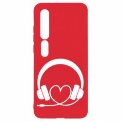 Чехол для Xiaomi Mi10/10 Pro Headphones and heart - PrintSalon