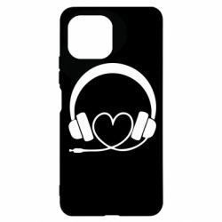 Чехол для Xiaomi Mi11 Lite Headphones and heart - PrintSalon