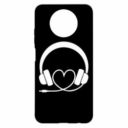 Чехол для Xiaomi Redmi Note 9 5G/Redmi Note 9T Headphones and heart - PrintSalon
