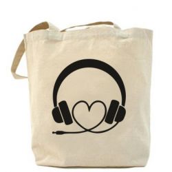 Эко-сумка Headphones and heart - PrintSalon