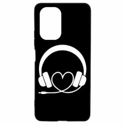 Чехол для Xiaomi Poco F3/K40 Headphones and heart - PrintSalon