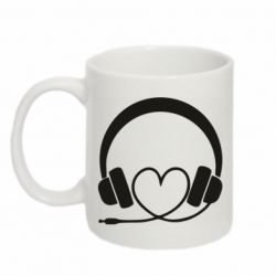 Чашка 320ml Headphones and heart - PrintSalon