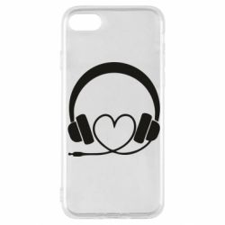 Чехол для iPhone SE 2022 Headphones and heart - PrintSalon