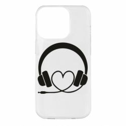 Чехол для iPhone 14 Pro Headphones and heart - PrintSalon