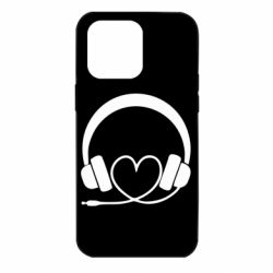 Чехол для iPhone 14 Pro Max Headphones and heart - PrintSalon