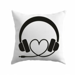 Подушка Headphones and heart - PrintSalon