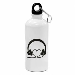 Фляга Headphones and heart - PrintSalon